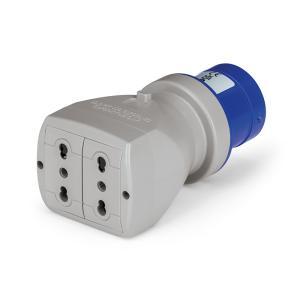 Adattatore ip20 16a 2p+t 250v 6h 2 biv  serie adapto 610.370