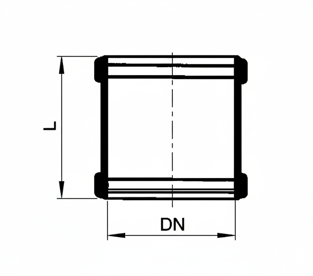 disegno tecnico manicotto scorrevole polipropilene dn 40 per scarico idrico bampi