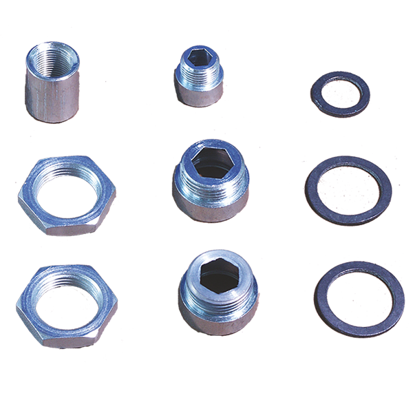 kit raccordi zincati con guarnizioni per vaso di espansione vista componenti