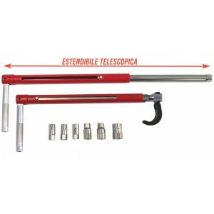 Chiave combinata magnetica telescopica per miscelatori e dadi rubinetti uso professionale bocca 13mm riduzioni 9 17  1023.000