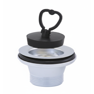 Piletta in pp per lavello ø52 mm con tappo in gomma e maniglia uscita 1"1/2  sila9000