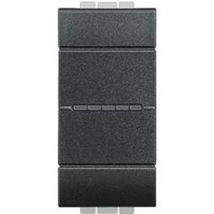 Pulsante assiale 1p no 10a 250vac profondita ridotta per lampade antracite  livinglight l4055n