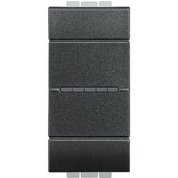 pulsante elettrico bticino antracite 1 modulo 10a vista frontale