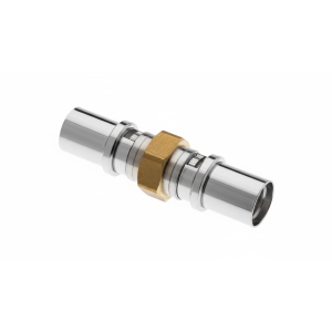 Raccordo diritto intermedio ø32x32 in ottone nichelato per tubo gas pex-al-pex balpex mp gas  gmpma3200