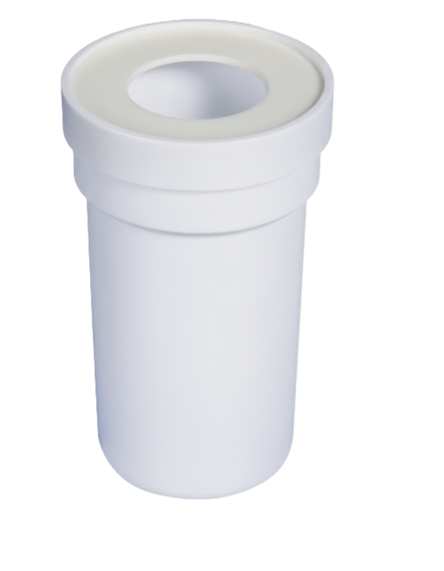manicotto prolunga wc in polipropilene bianco DN 110 lunghezza 235 mm per scarico sanitario