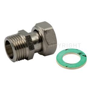 Raccordo diritto maschio femmina con guarnizione 1/2 x 1/2 ottone nichelato  1500891