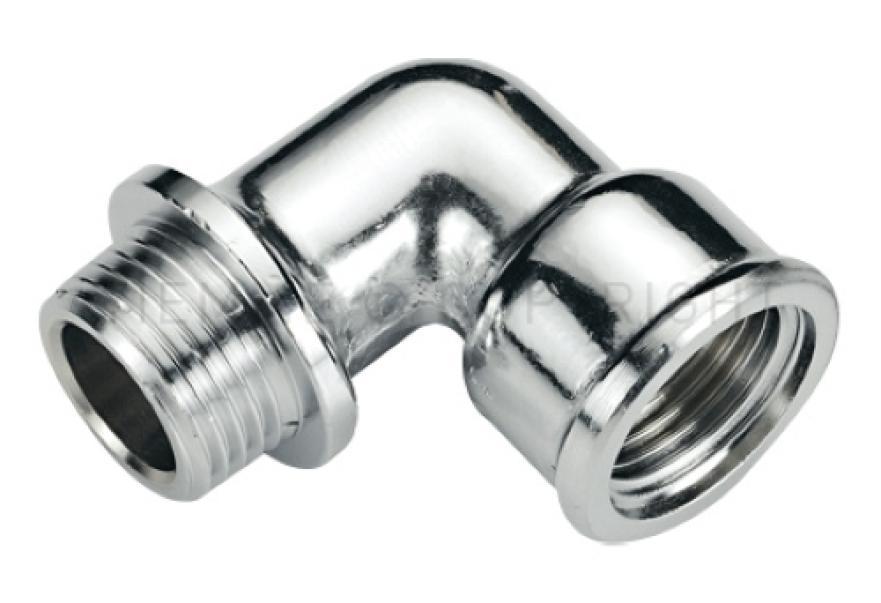 Raccordo curvo maschio femmina cromato da 3 4 pollici Tiemme vista lato maschio