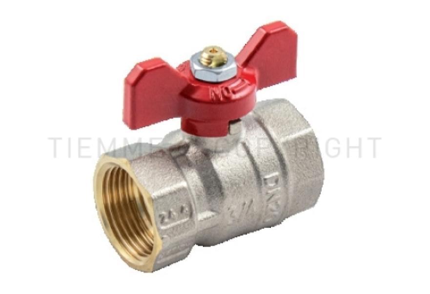 Valvola a sfera passaggio standard 3 4 femmina femmina TIEMME con leva rossa