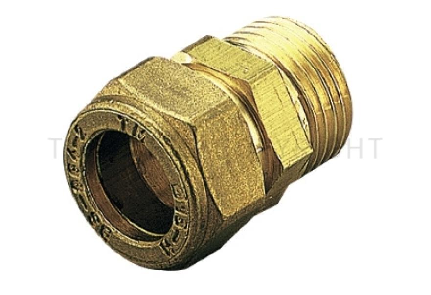 Raccordo diritto maschio ottone CW602N a compressione TIEMME resistente dezincificazione