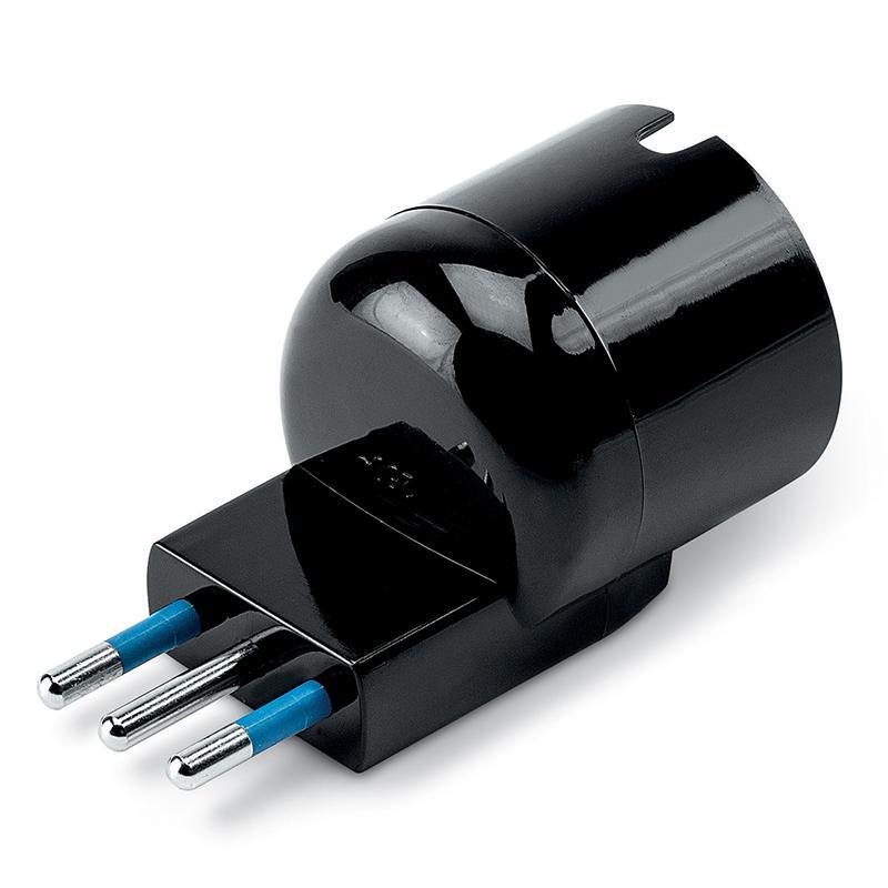 adattatore salvaspazio nero 2P T 10A 16A tecnopolimero SCAME Blueline