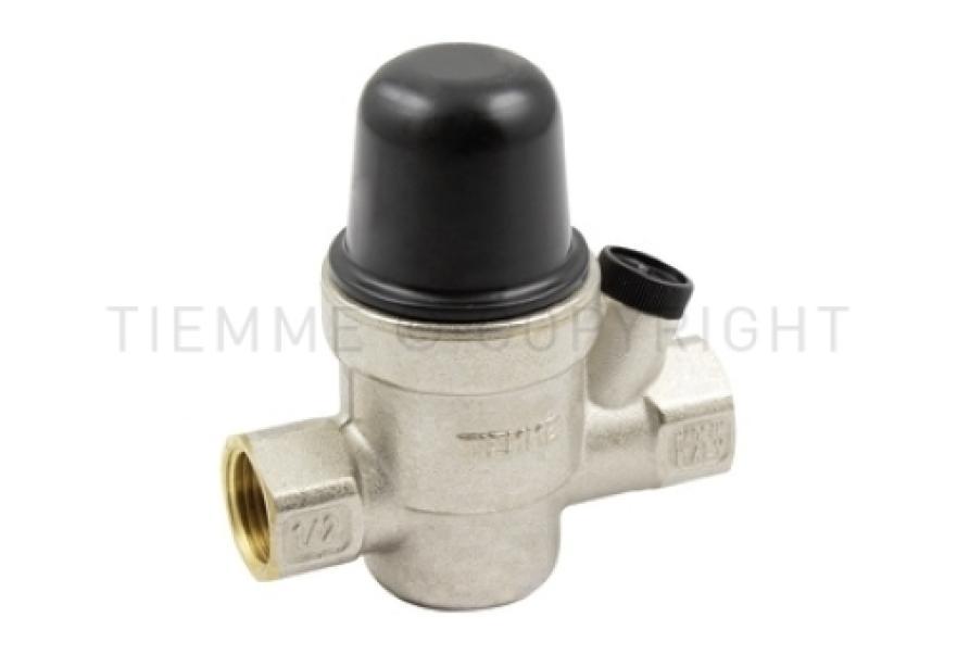 Riduttore di pressione acqua nichelato TIEMME attacchi femmina 1 2 vista frontale