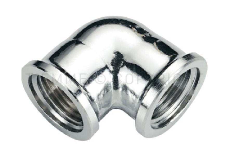 raccordo curvo femmina femmina cromato per impianti idraulici tiemme 1 x 1