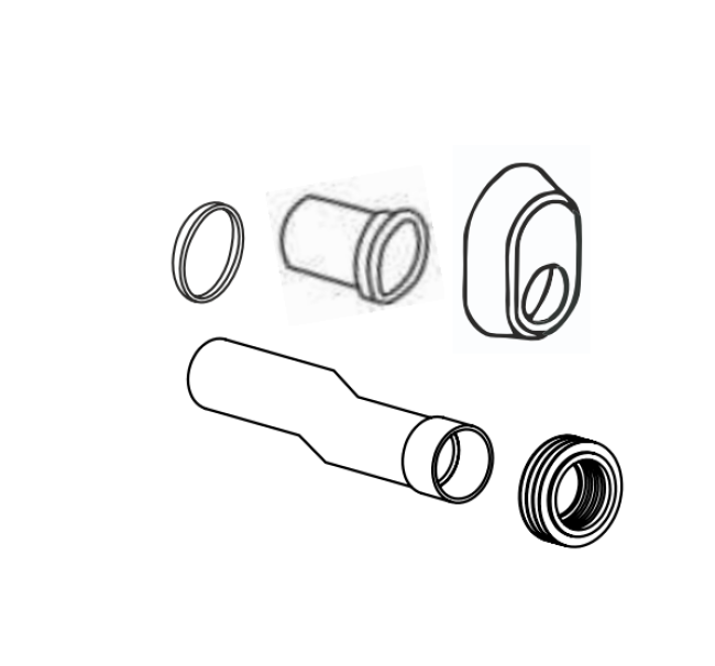 componenti canotto eccentrico bianco per wc e raccordo scarico BAMPI