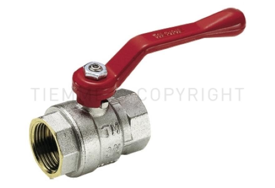 valvola a sfera passaggio totale femmina femmina 3 pollici Tiemme leva rossa per impianti acqua