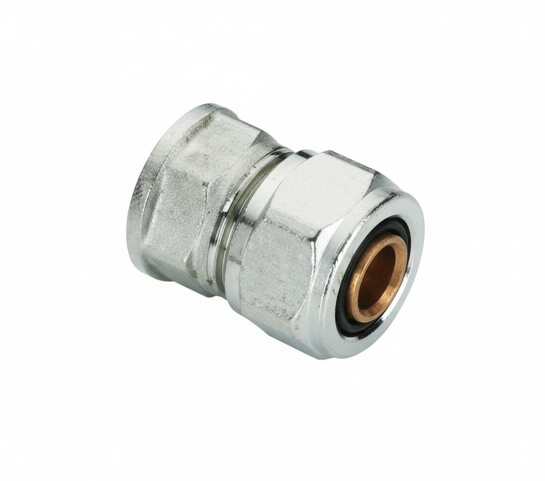 Raccordo diritto filettato femmina 26x1 in metallo per impianti idraulici Bampi serie BL