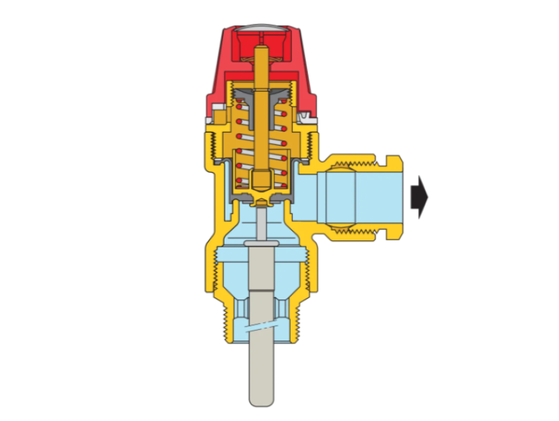 spaccato tecnico valvola sicurezza combinata temperatura pressione caleffi
