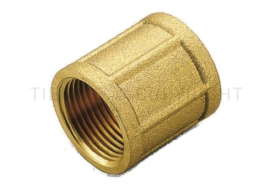 Raccordo diritto femmina femmina in ottone per impianti idraulici Tiemme