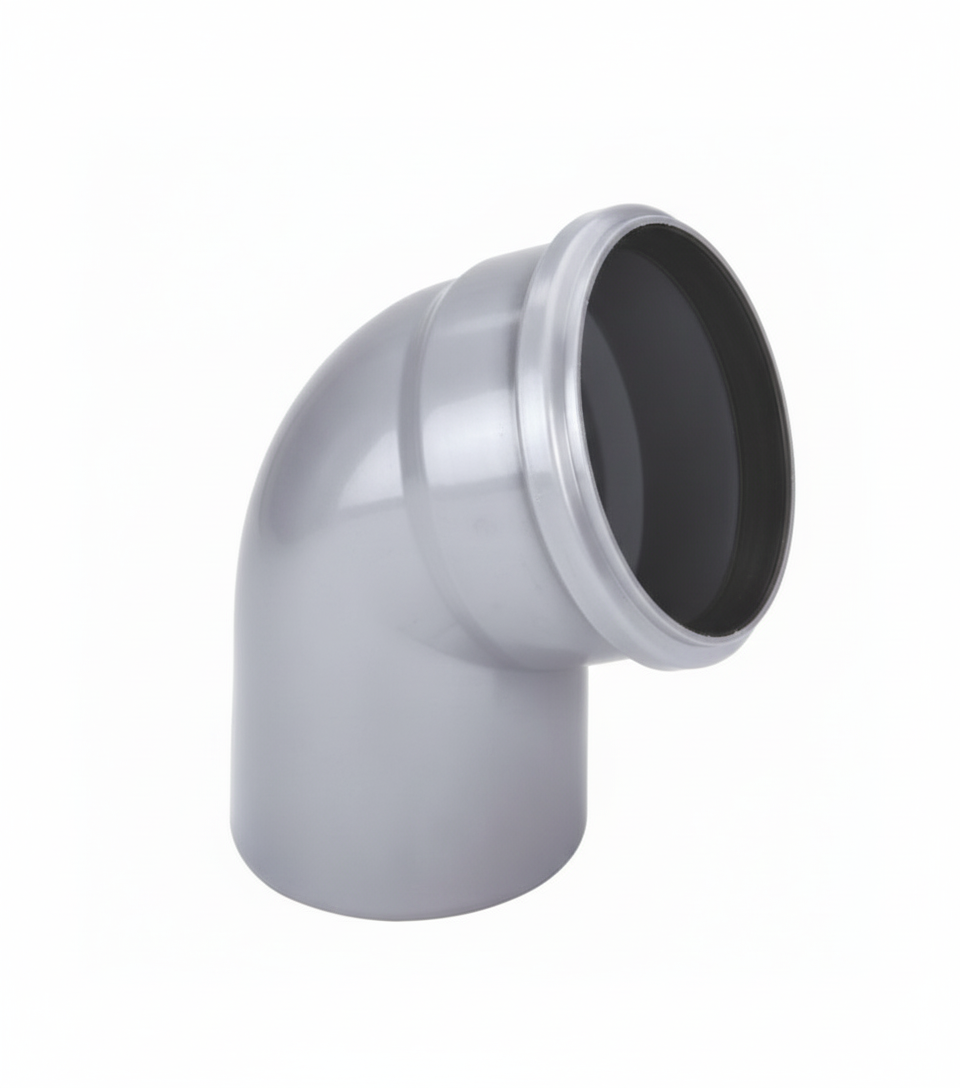 Schema tecnico curva scarico PP 125 mm 87 gradi BAMPI per raccordi idraulici