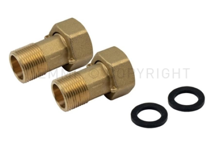 set raccordi ottone con dado girevole e guarnizioni Tiemme per impianto idraulico