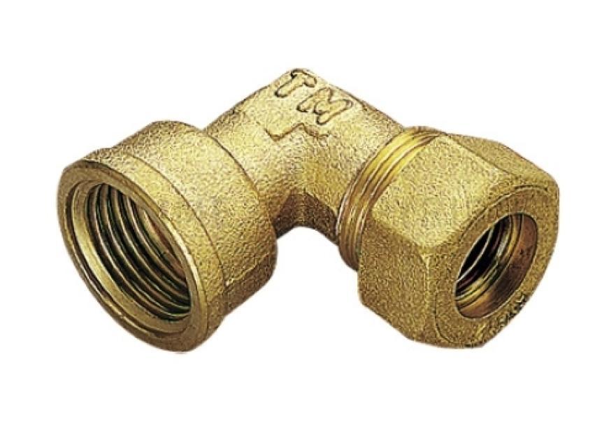 raccordo curvo a compressione in ottone per tubo rame tiemme con tenuta o-ring