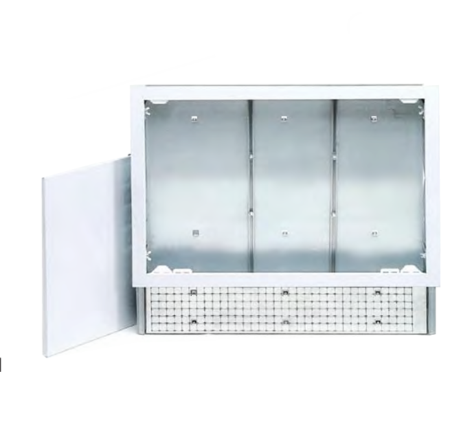 Cassetta metallica regolabile TIEMME per collettori 100x66x9 cm profonditu00e0 variabile da 90 a 140 mm bianca per impianti idraulici