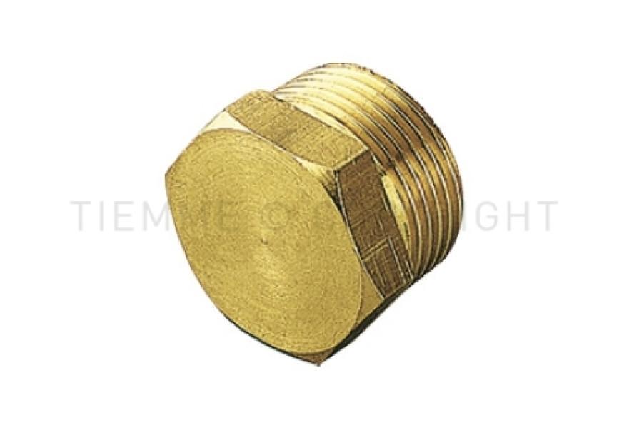 Tappo maschio in ottone antidezincificazione 1 2 pollice TIEMME per impianti idraulici