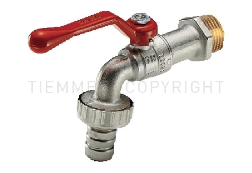 rubinetto a sfera portagomma 3 8 pollici in ottone con leva rossa tiemme