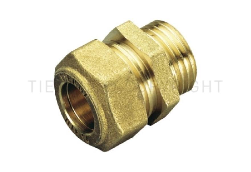 raccordo diritto a compressione ottone tiemme per impianti gas con tenuta oring
