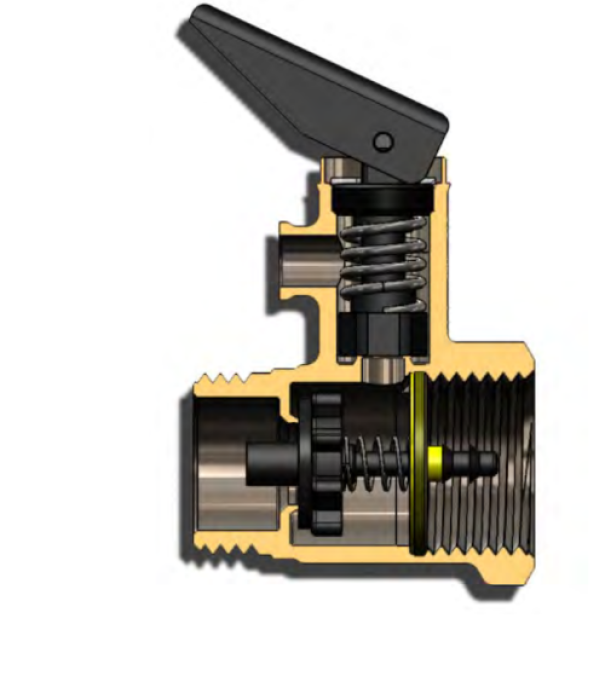 Sezione interna valvola di sicurezza ottone TIEMME per scaldabagno attacco 1 2 pollici