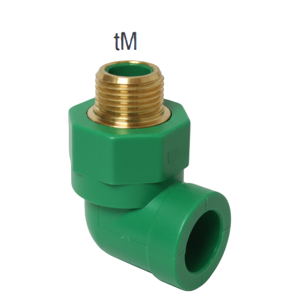 dettaglio filettatura ottone raccordo gomito maschio dn 32x1 bampi