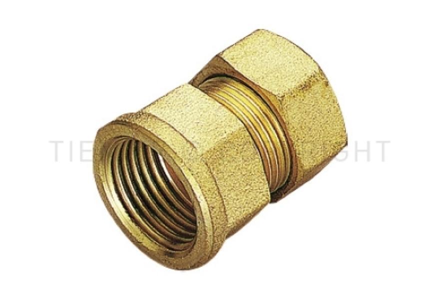 raccordo diritto a compressione in ottone per tubo rame con tenuta o ring tiemme
