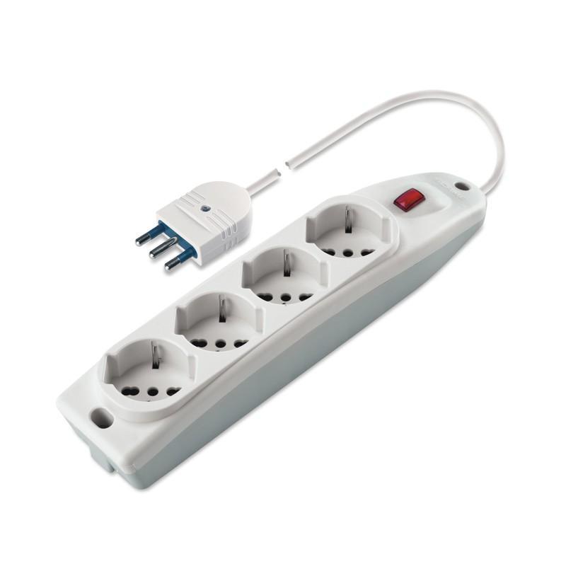 multipresa elettrica 4 prese con interruttore luminoso e cavo 1.5 metri scame sicura