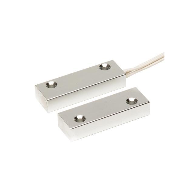 contatto magnetico corazzato alta tolleranza per antifurto MC Elettrici vista frontale