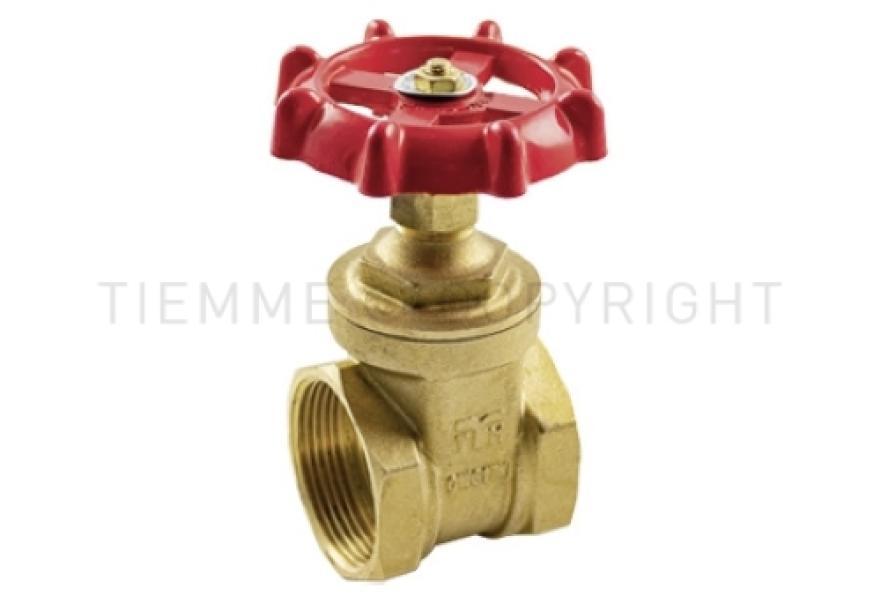 valvola saracinesca ottone pn16 attacco femmina maniglia rossa 1 1 2 tiemme impianto idraulico