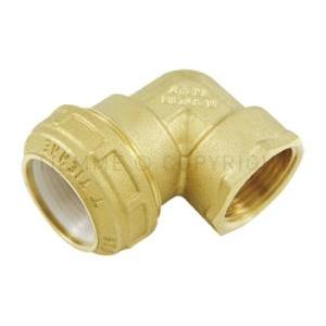 Raccordo curvo femmina con ogiva 40x1 1 4 compressione tubo pe ottone  3430040