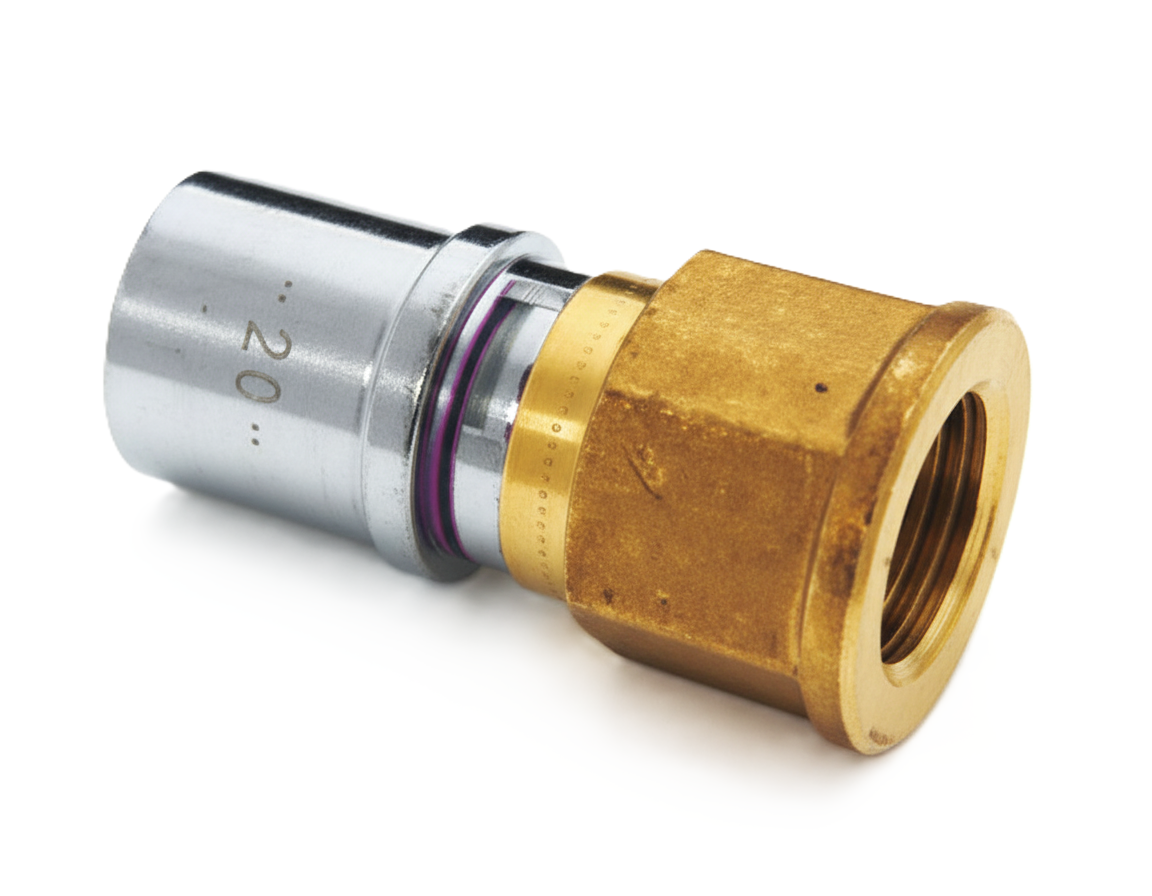 Raccordo diritto filettato femmina ottone 16x1 2 per impianti idraulici Bampi