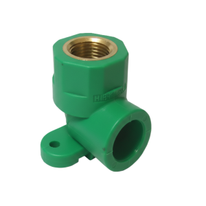 Gomito filettato femmina 90 gradi con staffa in pp-r ø20 x 1 2 sistema polymelt ecosan  vsf20010