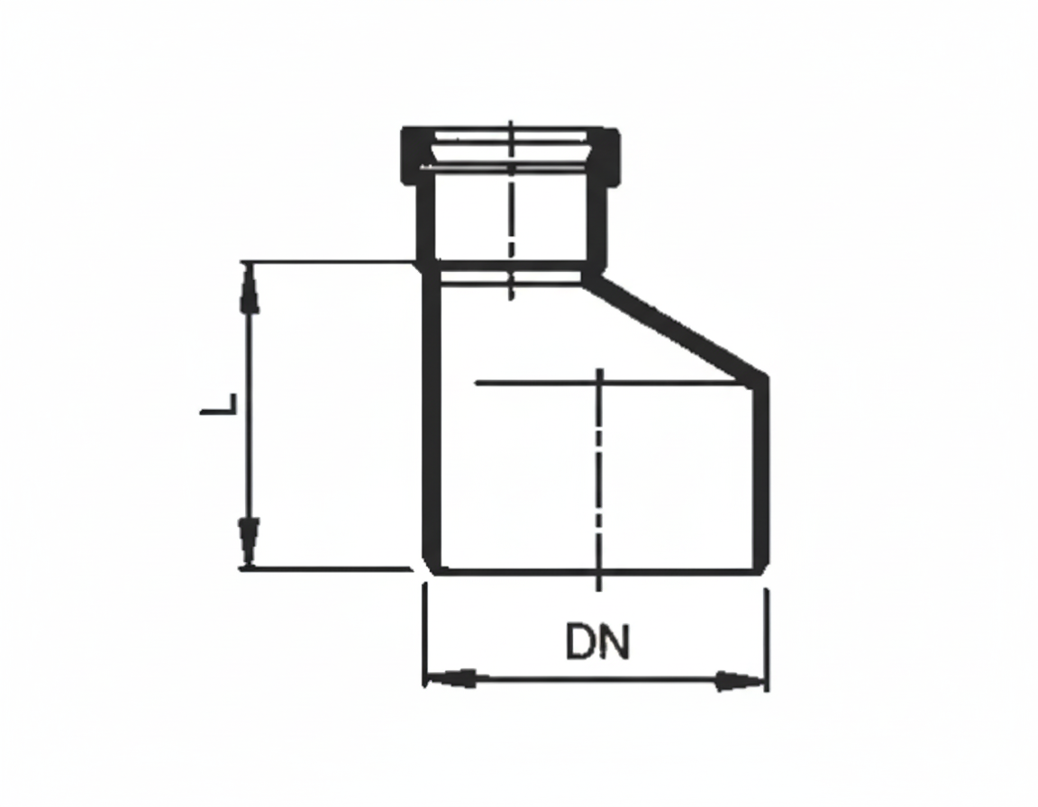 schema tecnico aumento polipropilene DN 110 125 raccordo Bampi