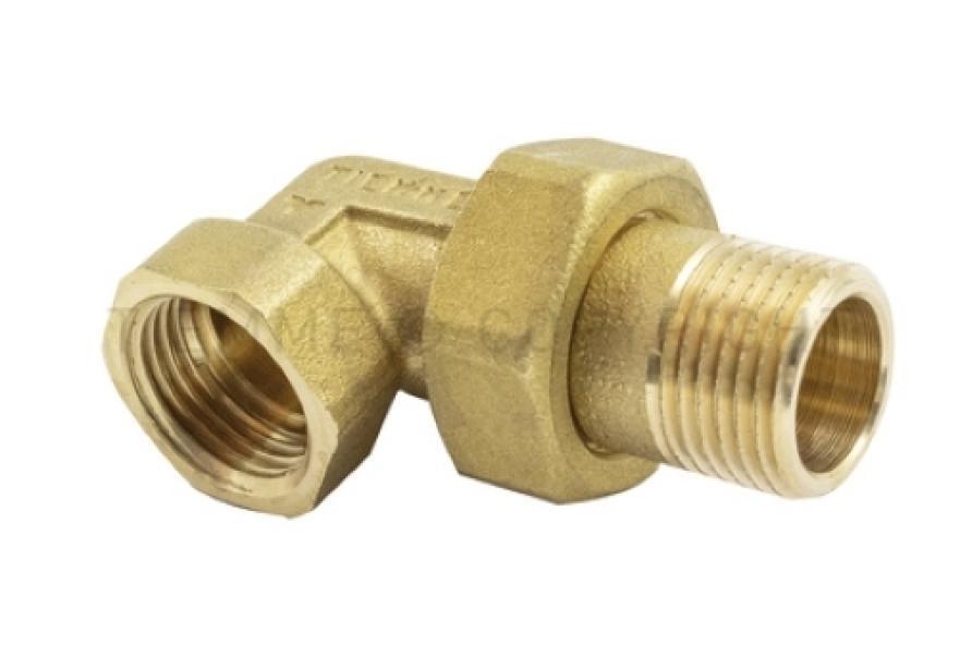 raccordo curvo tre pezzi ottone TIEMME 1x1 per impianti idraulici maschio femmina