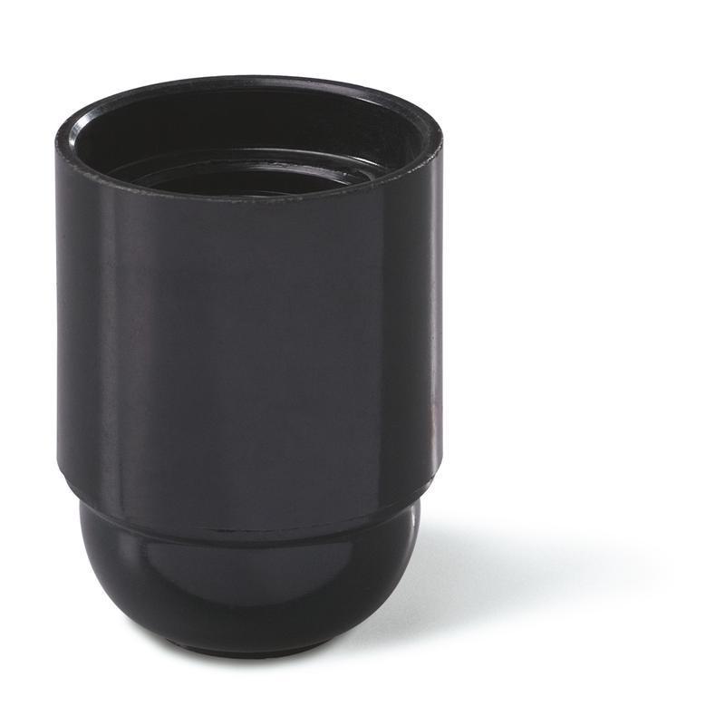 Portalampada E27 termoplastico nero con filetto stampato attacco M10 per impianti elettrici Scame