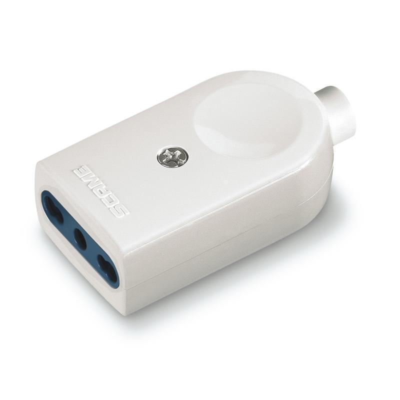 presa mobile 2P T 16A bianca serie blueline scame tecnopolimero