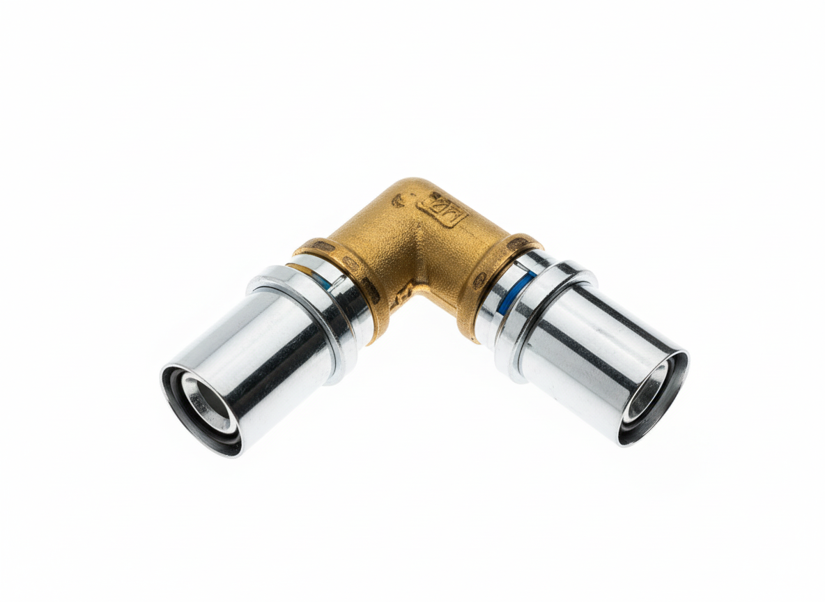 gomito intermedio gas a pressare 16x16 mm profilo TH per impianti bampi