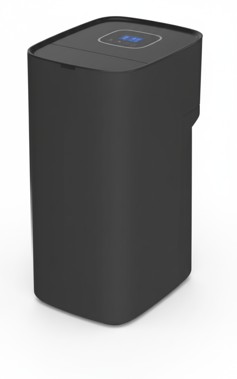 Vista laterale addolcitore cabinato PS20 ad alta efficienza per impianti domestici