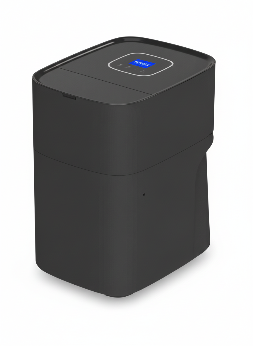 addolcitore cabinato elettronico PURA ITALIA PS10 12 litri vista angolare design compatto moderno