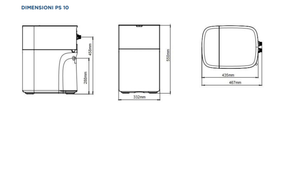 misure addolcitore cabinato elettronico PURA ITALIA PS10 12 litri dimensioni prodotto