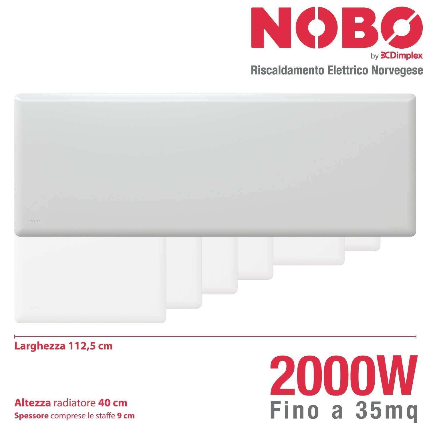 Radiatore elettrico norvegese 2000W per ambienti fino a 35 mq con termostato NCU-2Te Nobo E82440020