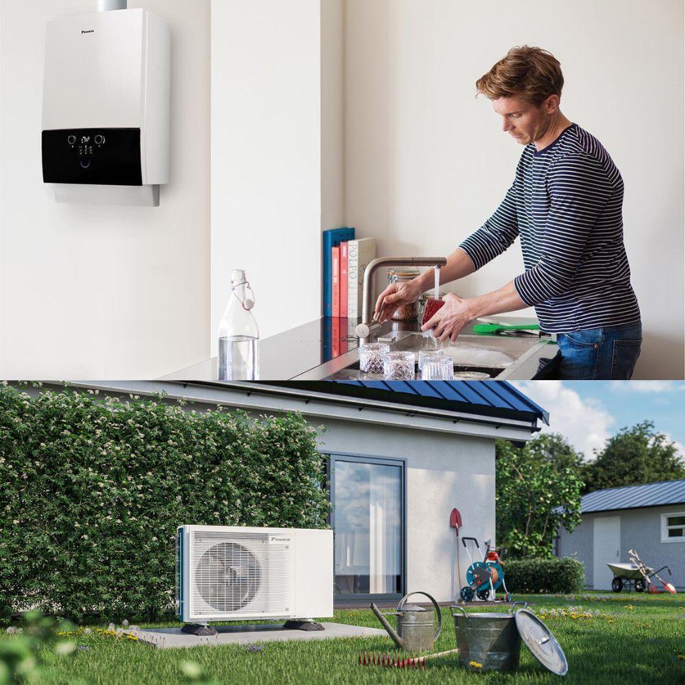 sistema ibrido daikin hybrid d2cnd028a1a ebla08ev3 pompa di calore 8kw caldaia condensazione 28kw