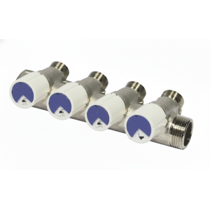 Collettore 4 vie con rubinetti 3 4 x 1 2 impianti idrici multistrato  mpcom434