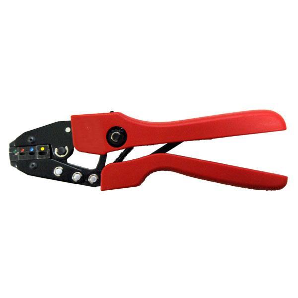 Pinza crimpatrice elettrica per capicorda preisolati manico rosso