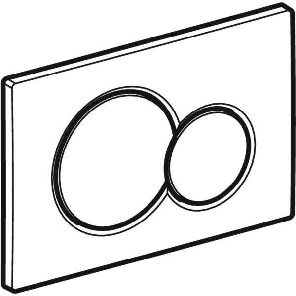 disegno tecnico placca comando geberit sigma01 doppio tasto rotondo